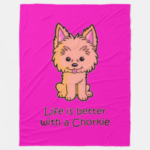 Couverture Polaire La vie est meilleure avec un Chorkie