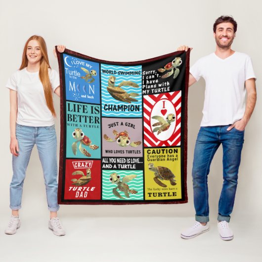 Couverture Polaire La Vie Est Meilleure Avec Une Tortue (En situation)