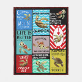 Couverture Polaire La Vie Est Meilleure Avec Une Tortue (Devant)