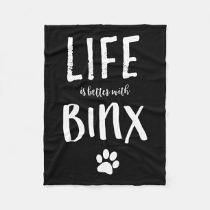 Couverture Polaire La Vie Est Mieux Avec Binx Chien Nom Chemise Cadea