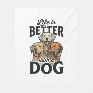 Couverture Polaire La vie vintage est meilleure avec un chien vecteur