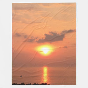 Couverture Polaire La voile du coucher de soleil à Hawaii Fleece Bla