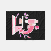 Couverture Polaire Lab Science Floral Microscope Biologist Science Va (Devant (Horizontal))