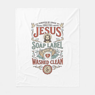 Couverture Polaire Label de savon Jésus Lavé Propre Savon Jésus Lavé