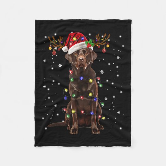 Couverture Polaire Laboratoire de chocolat Labrador Arbre de Noël Pyj (Devant)