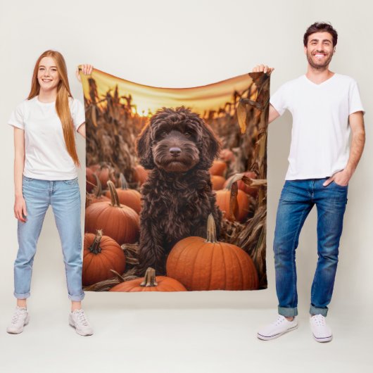 Couverture Polaire Labradoodle d'automne (En situation)