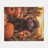 Couverture Polaire Labradoodle d'automne (Devant (Horizontal))