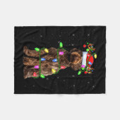 Couverture Polaire Labradoodle Dog Xmas Lighting Santa Labradoodle Ch (Devant (Horizontal))