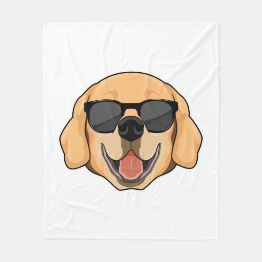 Couverture Polaire Labrador avec lunettes de soleil (Devant)