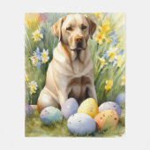 Couverture Polaire Labrador avec œufs de Pâques (Devant)