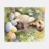 Couverture Polaire Labrador avec œufs de Pâques (Devant (Horizontal))