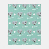 Couverture Polaire Labrador Dog, Green Custom Name (Devant)