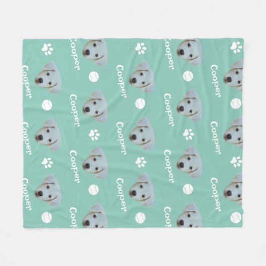 Couverture Polaire Labrador Dog, Green Custom Name (Devant (Horizontal))