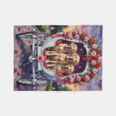 Couverture Polaire Labrador Dog Valentine's Day  (Devant (Horizontal))