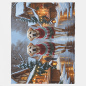 Couverture Polaire Labrador Dogs Christmas Snow Holiday (Devant)