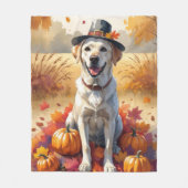 Couverture Polaire Labrador En Automne Feuille L'Art Thanksgiving (Devant)