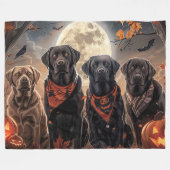 Couverture Polaire Labrador Halloween Épouvantable (Devant (Horizontal))