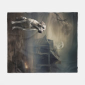 Couverture Polaire Labrador Halloween Épouvantable (Devant (Horizontal))