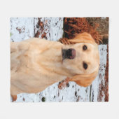 Couverture Polaire Labrador jaune - Chien à neige - Laboratoire jaune (Devant (Horizontal))