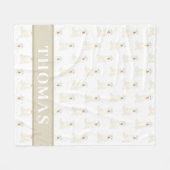 Couverture Polaire Labrador personnalisé (blanc) (Devant (Horizontal))