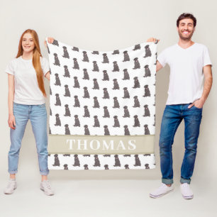 Couverture Polaire Labrador personnalisé (marron chocolat)