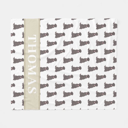 Couverture Polaire Labrador personnalisé (marron chocolat) (Devant (Horizontal))