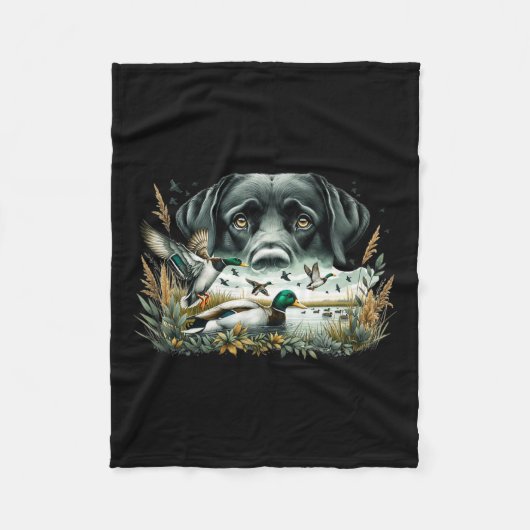 Couverture Polaire Labrador Retriever Avec Des Canards Mallard Chasse (Devant)