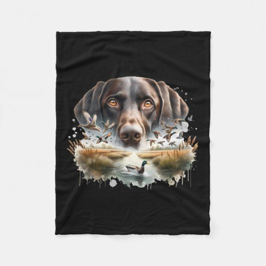 Couverture Polaire Labrador Retriever Avec Des Canards Mallard Chasse (Devant)