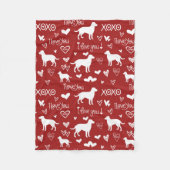 Couverture Polaire Labrador Retriever Blanket with Heart Doodles (Devant)