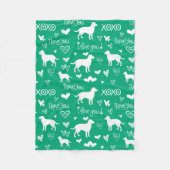 Couverture Polaire Labrador Retriever Blanket with Heart Doodles (Devant)