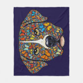 Couverture Polaire Labrador Retriever Butterfly Kaleidoscope Portrait (Devant)