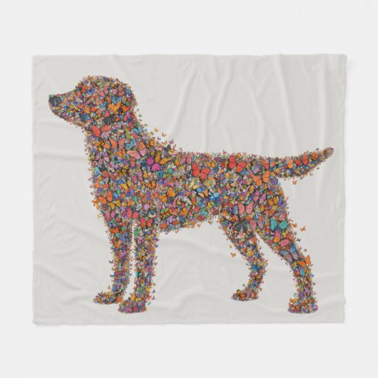 Couverture Polaire Labrador Retriever Butterfly Silhouette Dog Lover (Devant (Horizontal))