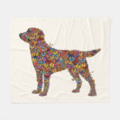 Couverture Polaire Labrador Retriever Butterfly Silhouette | Dog Mama (Devant (Horizontal))