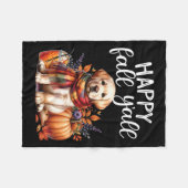 Couverture Polaire Labrador Retriever Chien Citrouille Spice Happy Fa (Devant (Horizontal))