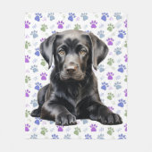 Couverture Polaire Labrador Retriever Chien Empreintes de pattes colo (Devant)