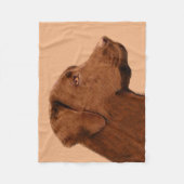 Couverture Polaire Labrador Retriever (Chocolat) Peinture - Chien Art (Devant)