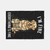 Couverture Polaire Labrador Retriever Christmas I'm Fine Everything I (Devant (Horizontal))