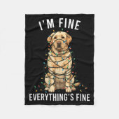 Couverture Polaire Labrador Retriever Christmas I'm Fine Everything I (Devant)