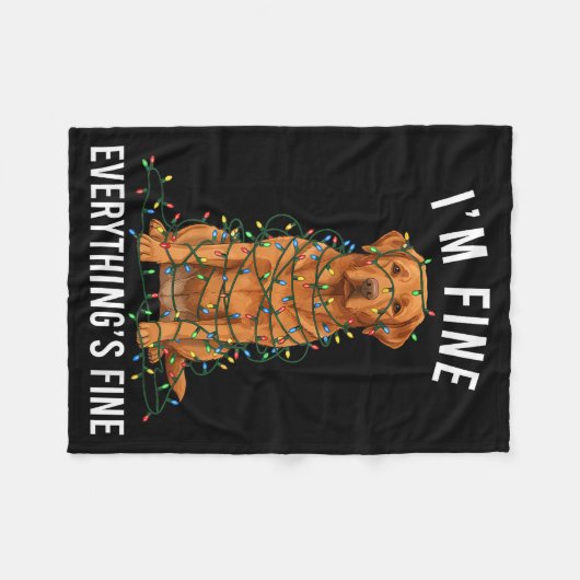 Couverture Polaire Labrador Retriever Christmas I'm Fine Everything I (Devant (Horizontal))