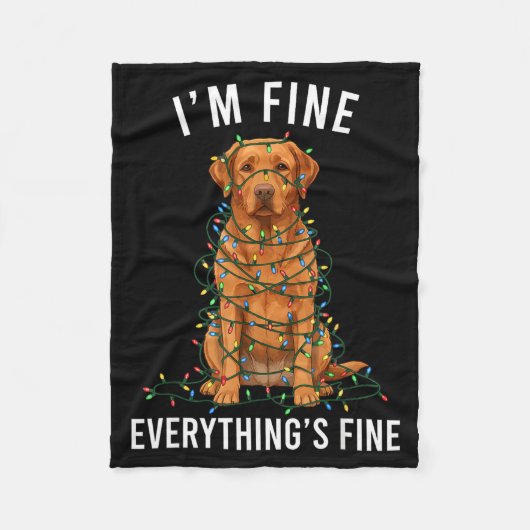 Couverture Polaire Labrador Retriever Christmas I'm Fine Everything I (Devant)