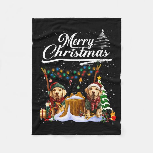 Couverture Polaire Labrador Retriever Christmas Tree Decorations Dog  (Devant)
