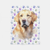 Couverture Polaire Labrador Retriever Colorful Empreinte de patte Amo (Devant)