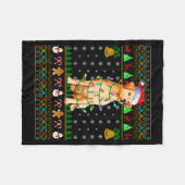 Couverture Polaire Labrador Retriever Dog Christmas Lights Ugly Sweat (Devant (Horizontal))