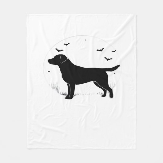 Couverture Polaire Labrador Retriever Dog - Halloween Moon Silhouette (Devant)