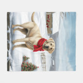 Couverture Polaire Labrador Retriever Dog in Snow Christmas (Devant (Horizontal))