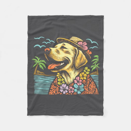 Couverture Polaire Labrador Retriever Floral Trocal Summer Vibes Hawa (Devant)
