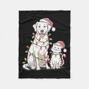 Couverture Polaire Labrador Retriever Noël Festive Chien Amoureux des