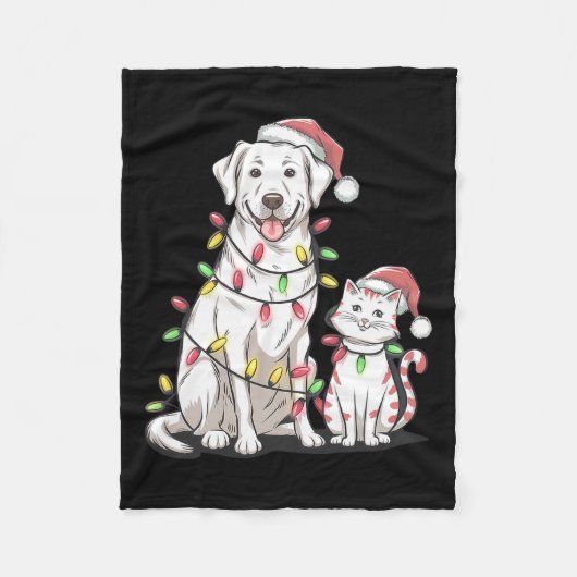 Couverture Polaire Labrador Retriever Noël Festive Chien Amoureux des (Devant)