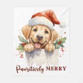 Couverture Polaire Labrador Retriever Père Noël Puppy Chien Noël (Devant)