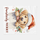 Couverture Polaire Labrador Retriever Père Noël Puppy Chien Noël (Devant (Horizontal))